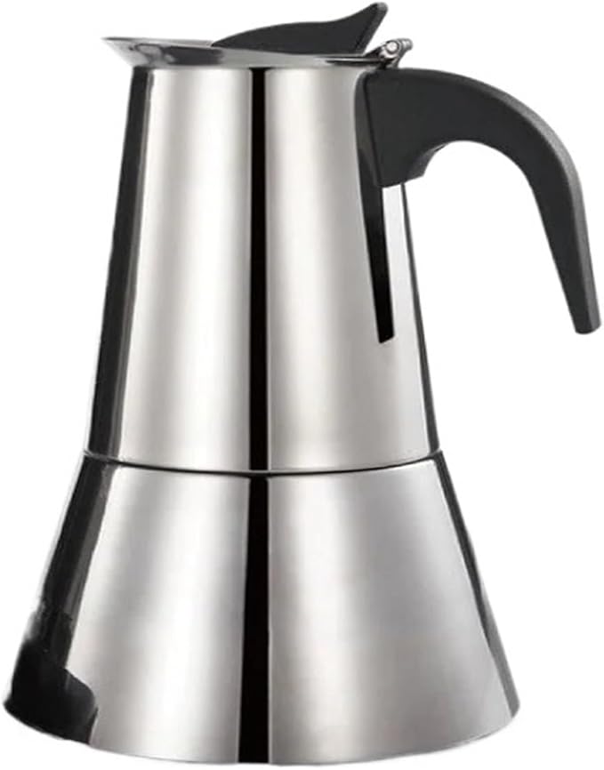 110V/220V Electric Coffee Maker 304 Stainless Steel Mocha Pot 300ml Percolator For Home Silver(220V Silver)
