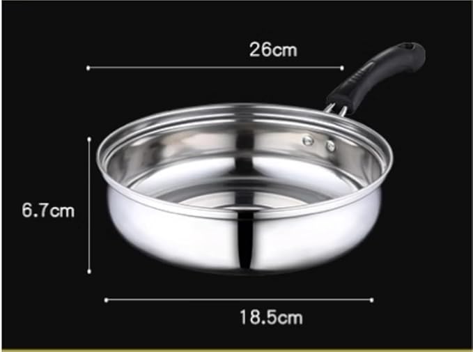 Cookware Set Pots and Pans Set 3 Pcs Cooking Pot Frying Pan Stainless Steel Cookware Set Soup Pot Milk Pan with Glass Lid Kitchen Cooking Tool Cooking Pot Set Cooking Pan Set