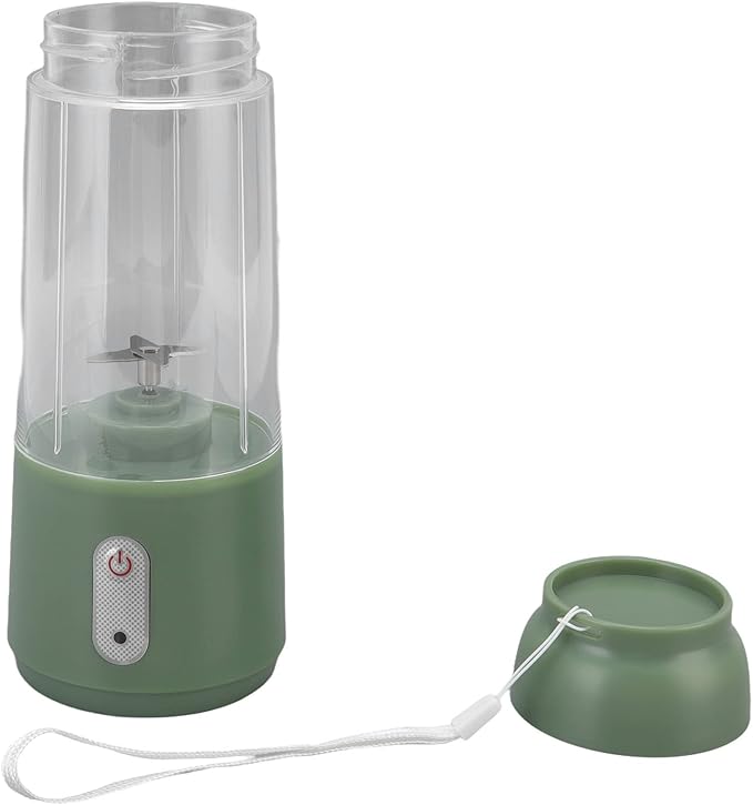 300ML Cup Blender Portable Blender Cup USB Charging Wireless Electric Blender Mini Personal Blender with Stainless Steel Blad for Mixing for Travel(Green)