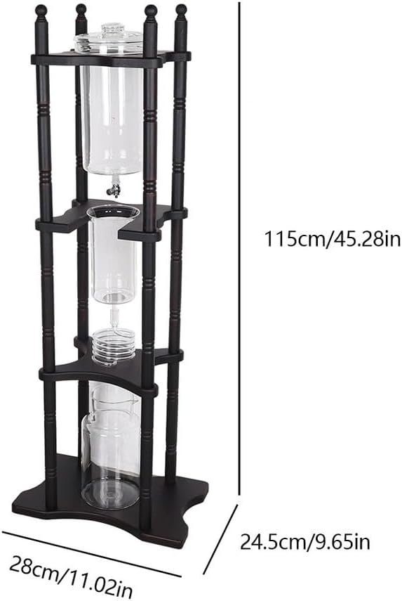 Cold Brew Coffee Machine Tower-Style Iced Coffee Machine 2L/67.63 oz Glass Dutch-Style Coffee Drip Filter Portable Home Ice Drip Coffee Tower