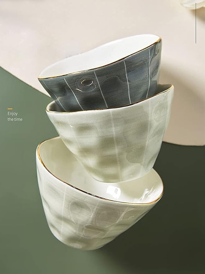 Dinner Set for Luxury Restaurant and Home 9-44 Piece Glaze Dinnerware Set Nordic Luxury Tableware Set Bowl and Plate Service for 2-10 People Non-Slip BottomOne Color-20pieces