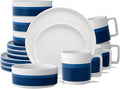 Noritake ColorStax Stripe Blue 16-Piece Dinnerware Set Service for 4
