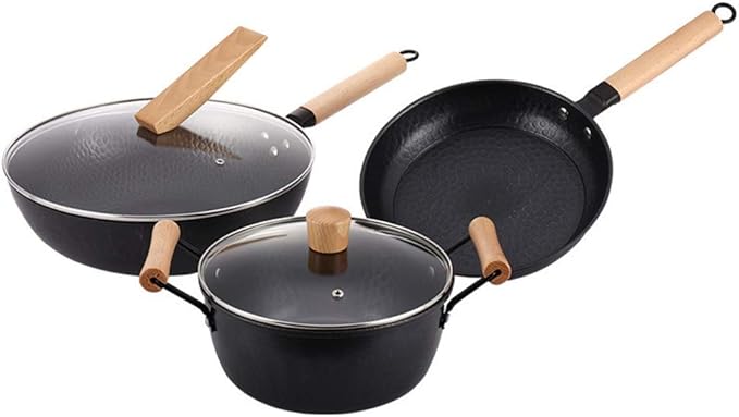 Pot Set Non-Stick Cookware Set with Glass Lids Kitchen Pots and Pan Set Suitable for Gas Stove Induction Cooker Cookware Cooking Set