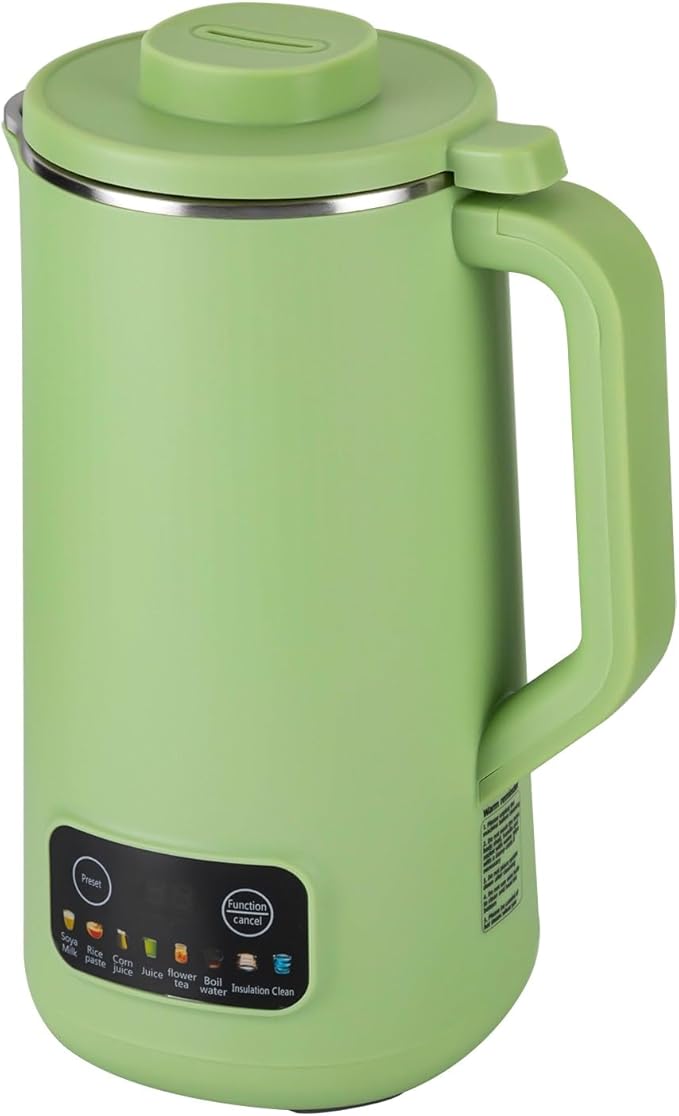 600W 800ml Household Soy Milk Machine Automatic Touch Screen Food Supplement Cooking Mixer Green