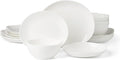 Lenox Dinnerware Set Studio 1414 Curve 16-Piece Set Service For 4 Bone China Material Dishwasher &amp Microwave Safe Home And Kitchen Kitchen And Dining Plates And Bowls Sets (White 16 Pieces