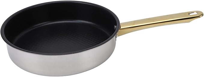 Stainless Steel Pots and Pans Set Ergonomic Golden Handle Multifunctional Cookware Set Kitchen Cooking Pots Glass Lids