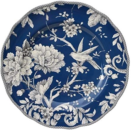 Misc Dark Blue 16 Piece Dinnerware Set Floral Porcelain Pieces