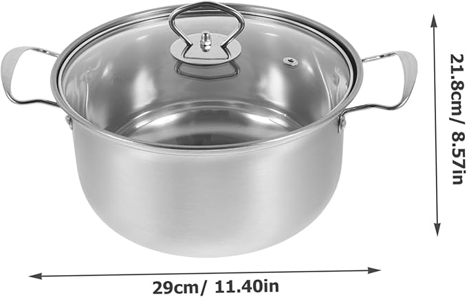 HEALLILY Cookware Set Stainless Steel Soup Pot Milk Pot Frying Pan Utensil Set Non Stick Frying Pans Kitchen