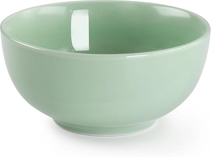 18 Piece Porcelain Dinnerware Set – Service for 6 Microwave &amp Dishwasher Safe Plates and Bowls – Elegant Multicolor Tableware in White Dark Blue Mint Green and Blue (Mint Green)