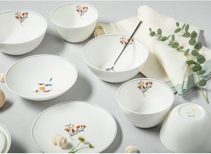 Hankook Chinaware Bouquet of Flowers Dining Set for 4 Dinnerware Korean Fine Bone-China Dojagi