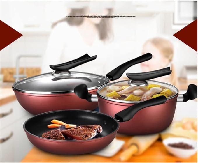 Cooking Pot Frying PanNon-Stick Pan 5-Piece Set Cooker Suitable for Household Wok Cookware Combination Pot Cooking Cookware Set