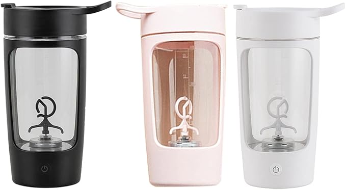 650ml Electric Protein Shaker Cup Portable USB Rechargeable Protein Shake Mixer Auto Shake Mixer Cup Drinking Bottle app.19.6x12.1cm/7.72x4.76in Pink