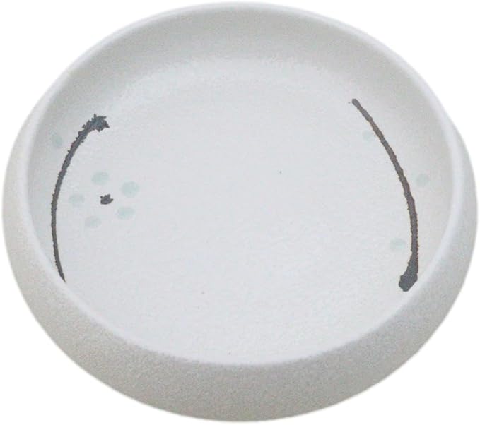Ebros Gift Modern Yukino Hana Snow Flowers Ceramic Dinnerware Serveware Kitchenware Set Oriental Asian Restaurant Supply (Pack Of 6 Small Salad Banchan Plates Shallow Bowls 5D)