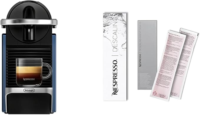 Nespresso Pixie Espresso Machine by De'Longhi Navy Blue Descaling Kit