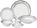 Stylish and Elegant 24 Pieces Porcelain Dinnerware Set Service for 4 People for Hosting Parties and Events - Victoria Design