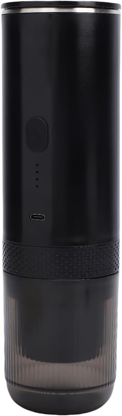 GLOGLOW Portable Maker USB Rechargeable Dual Use Coffee Machine with 20Bar Pressure for Travel and Home (Black)