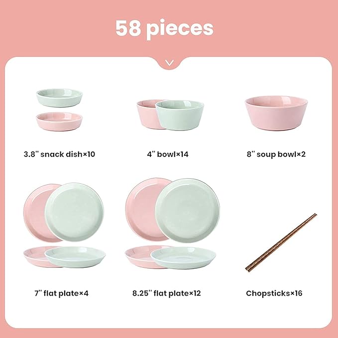 Dinnerware Sets Dish SetCeramics Dinner SetsNordic Luxury Style Porcelain of 58 | Simple Solid Color Cereal Bowl and Steak Plate Set