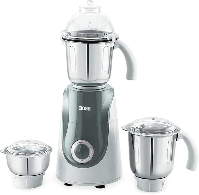 Boss Crown Wet &amp Dry Mixer Grinder Powerful 750W with 3 Stainless Steel Jars 110V for USA