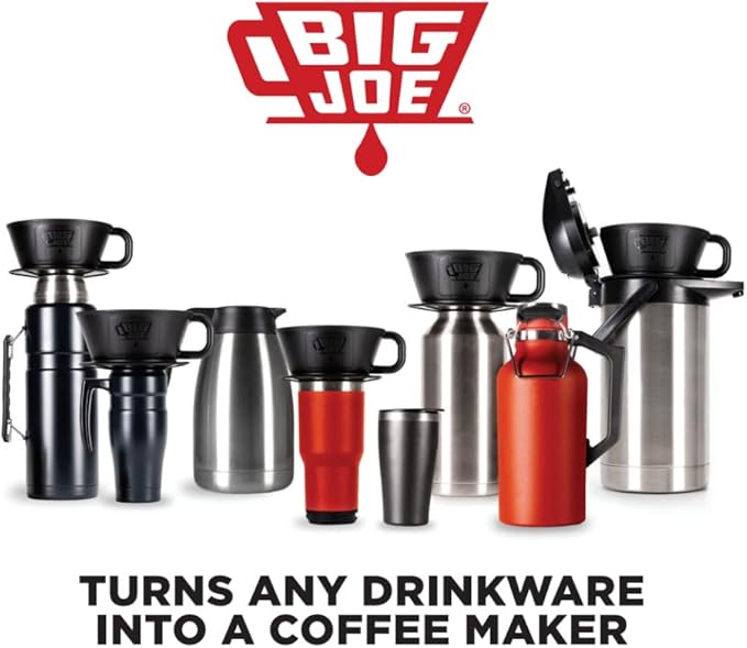 BIG JOE® Large Pour Over Coffee Maker w/ 50 Filters Brews from 12 up to 75 Ounces Fits Any Drinkware Dishwasher Safe Made in USA