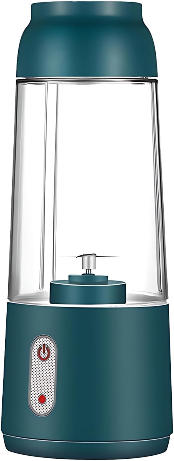 USB Mini Blender Rechargeable Electric Juice Mixer with 10.14 Fl Oz / 300 Ml Capacity Dark Green 1200 Mah Battery Transparent Pc Material Simple One-Button Control for Home Or Travel
