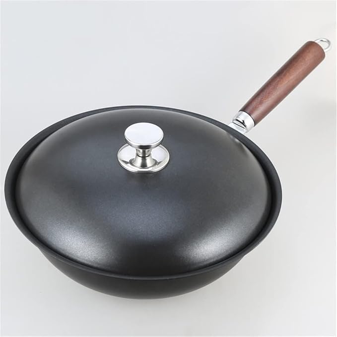 RUVOO Cookware Set Pots and Pans 3Pcs Cookware Set Wok Soup Pot Glass Lid Frying Pan Wrought Iron Non-Stick Cooking Pot Set Kitchen Kitchen Cooking Set