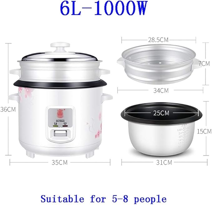 Household Rice Cooker And Steamer-keep Warm Function Mini Rice Cooker With Spatula And Measuring Cup For 1-8 People(2L)