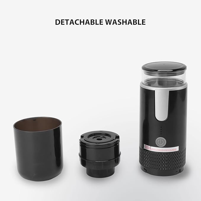 Portable Espresso Machine Travel Coffee Maker Compatible with Capsules &amp Ground Coffee 1200mah Battery Handheld Single Serve Coffee Machine for Camping RV Hiking Office