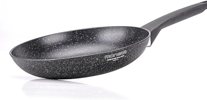 Moneta Formidabile Stone Set of 2 Non-Stick Frying Pans 24-28 cm Also for Induction 100% Made in Italy Black Set of 2 Frying Pans 24-28 cm Black