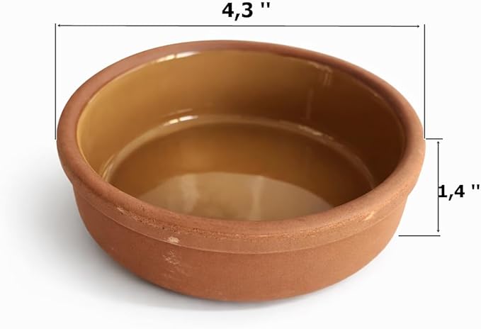 Areste Mexican Clay Cookware Set of 6 – Terracotta Pots Bowls Plates &amp Serving Dishes – Spanish Earthenware for Baking Yogurt Kheer Meat Vegetables – Cazuelas Mexicana (Green Brown Yellow