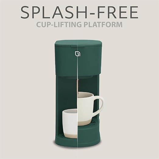 WILLOW K-Cup Coffee Maker Single Serve Coffee Maker with 6 to 12oz Brew Size &amp Strong Brew Option Single Cup Coffee maker made with 99% PCR Recycled Plastics Coffee Machine - HUNTER GREEN