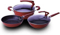 Cooking Pot Pots and Pans Set – 3 Piece Cookware Set Non Stick – InductionTempered Glass Cover Firm HandleGas and Electric Hob Easy to Clean Omelette Pans