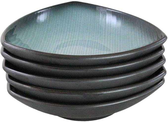 Ebros Gift Blue Sky Stars Artistic Seikai Porcelain Collection Dinnerware Serveware Kitchenware Set Asian Japanese Dining Restaurant Supply (Pack of 5 Appetizer Salad Triangular Deep Serving Plates)