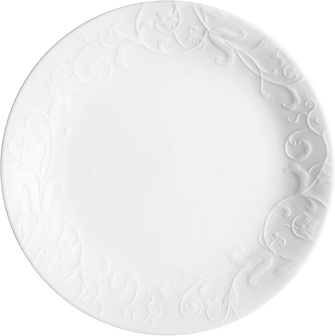 Corelle Dinnerware Set (4pc Set Bella Faenza)-Set for 4 | Includes 4 x Dinner Plates | 80% Recycled Glass | 3 X More Durable Half the Space &amp Weight of Traditional Ceramic