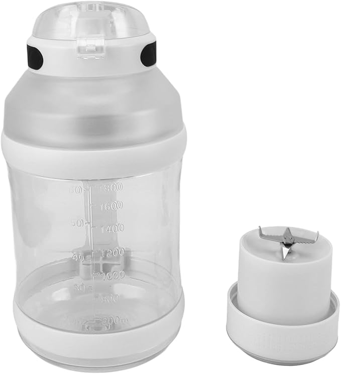 Topyond Portable 2L Sport Blender with 18000rpm Motor 4000mAh Rechargeable Battery USB ChargingDouble Cap Design for Shakes Smoothies JuicesTravel Essential (White)