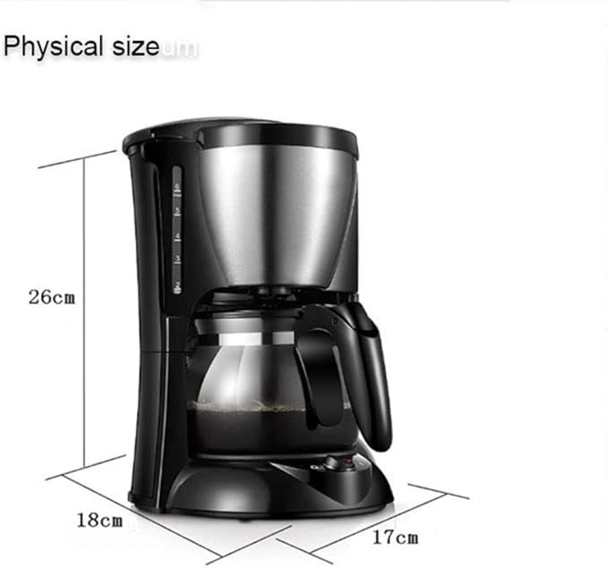 Filter Drip Coffee Maker Machine 0.65L Electric Drip Coffee Maker Household Coffee Machine 5 Cup Tea Coffee Pot 220V (A) (B)