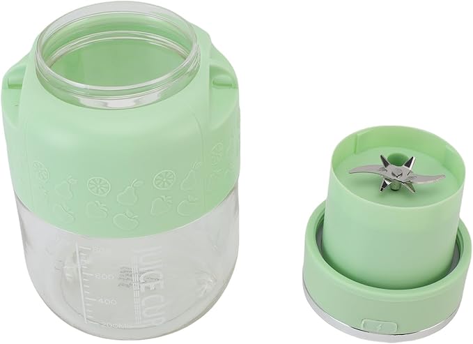 Asixxsix Cordless Portable Blender 800ml Rechargeable Personal Blender with Straws and Shoulder Strap for Office Gym Camping Travel (Green)