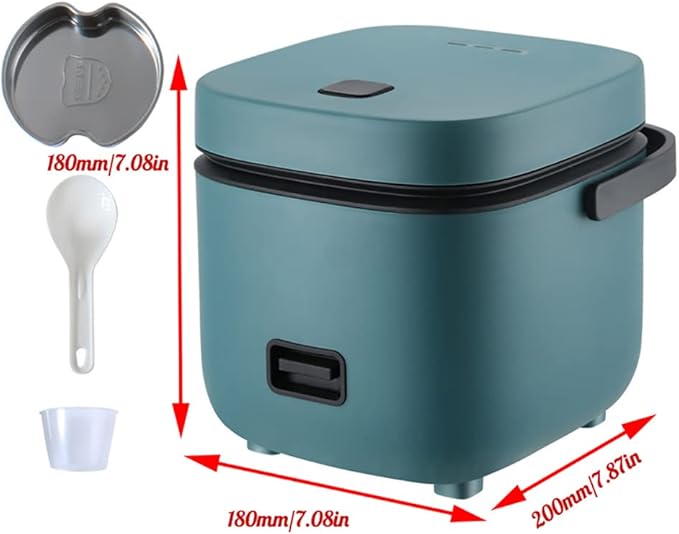 1.2L Mini Rice Cooker - Multi-Function Removable Nonstick Pot for Cooking Rice Soup Stews &amp Oatmeal Suitable for 1-3 PeopleBrown