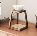 🪵 Minimalist Wooden Pour Over Coffee Dripper Stand – Walnut &amp Beech Wood – Handcrafted Manual Coffee Maker for Daily Brewing Rituals