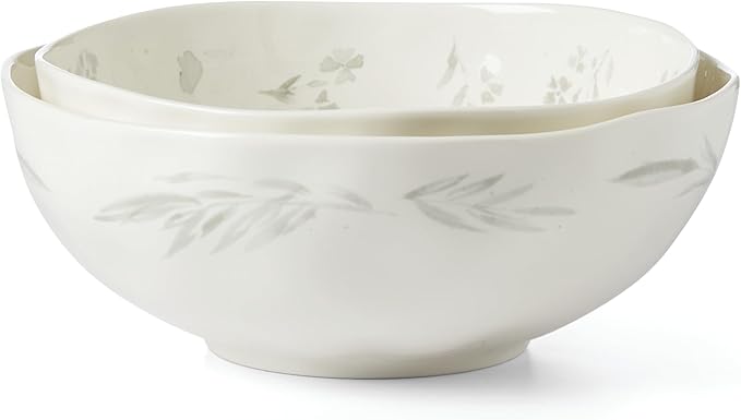Lenox Oyster Bay 2-Piece Nesting Serving Bowls 5.50 LB White