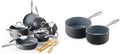 GreenPan Lima Healthy Ceramic Nonstick Cookware Pots and Pans Set 12 Piece Gray &amp Lima 1QT and 2QT Ceramic Non-Stick Saucepan Set Gray -