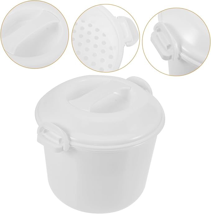Microwave Rice Cooker with Lid and Steaming Tray Reusable Practical Rice Cooker for Home Office Dormitory Multipurpose Food Steamer Dishwasher Safe Efficient Meal Preparation