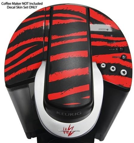Decal Style Vinyl Skin compatible with Keurig K40 Elite Coffee Makers Zebra Red (COFFEE MAKER NOT INCLUDED)