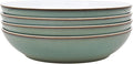 Denby - Regency Green Pasta Bowls Set of 4 - Dishwasher Microwave Safe Crockery 1050ml 22cm - Green White Ceramic Stoneware Tableware - Chip &amp Crack Resistant