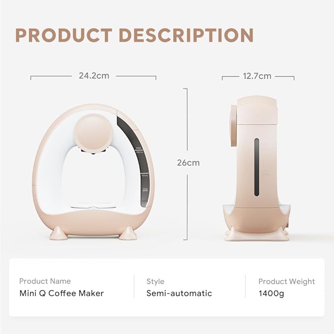 BENFUCHEN Pod and Grounds Single-Serve Coffee Maker 2 in 1 One Cup Coffee Machine Compatible with K-Cup Pod &amp Coffee Grounds/Tea Compact Design 4-8oz Champagne Color