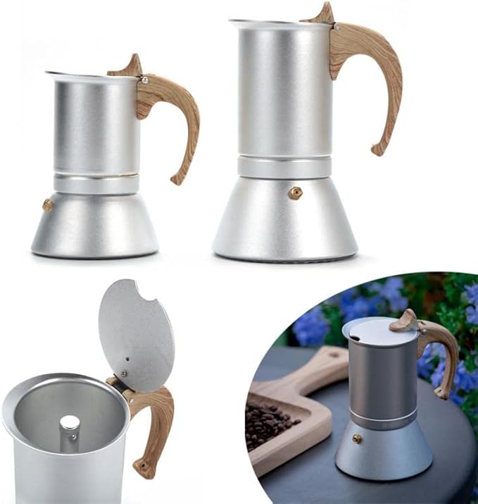 Coffee Press Aluminum Pot Kettle Espresso Coffee Machine 3/6cups Cooker for Kitchen Home Pots(150ml)