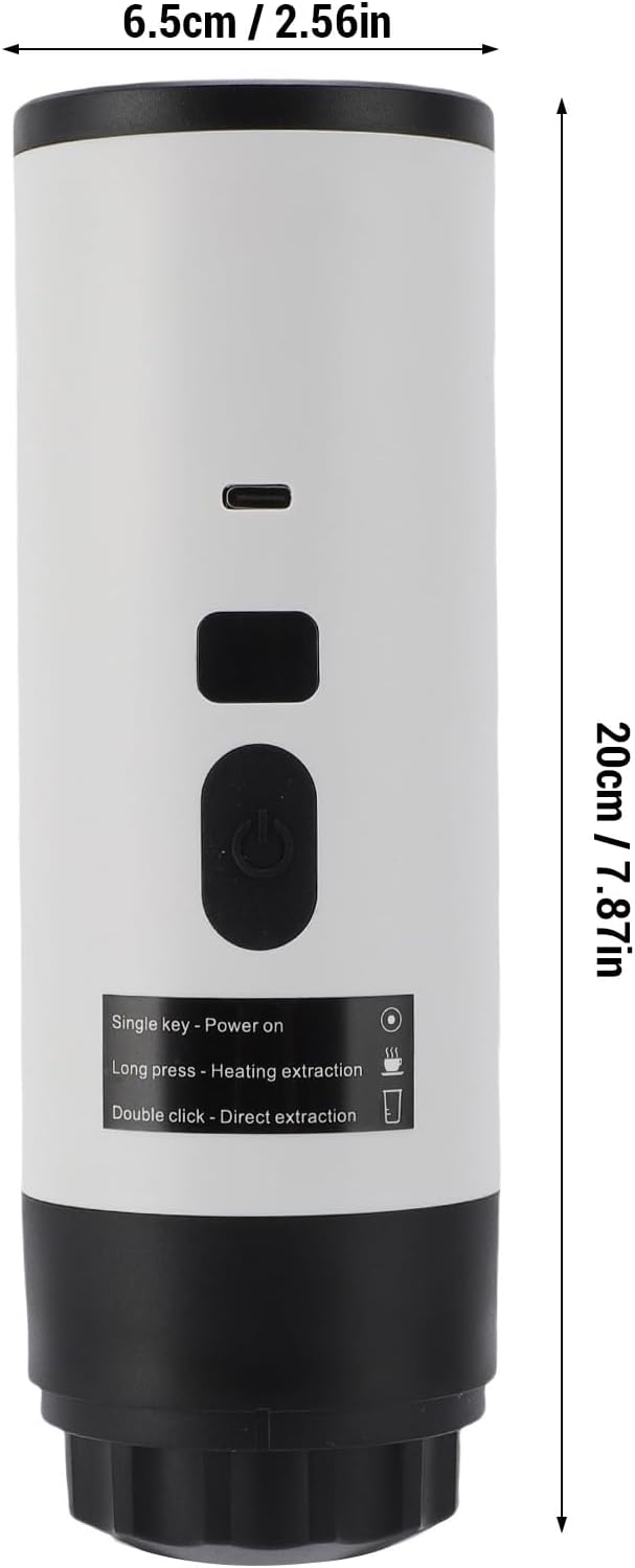 Portable Capsule Coffee Maker Travel Electric Coffee Machine 72W Automatic Cordless Heating for Home Car Camping