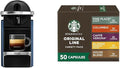 Nespresso Pixie Espresso Machine by De'Longhi Navy Blue + Starbucks Capsules Original Line
