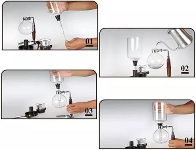 Coffee Machine Hand Brewed Coffee Maker Siphon Type Stainless Steel Base Classic Coffee Machine for Home Office Meeting Rooms