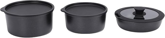 Fockety 3 Piece Pots and Pans Set Premium Aluminum Nonstick Cookware with Detachable Handle and Glass Lid Oven Safe up to 550F for Induction Stovetop and Dishwasher