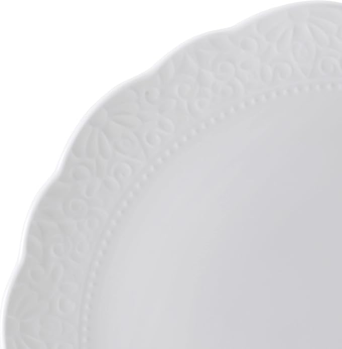 Mikasa Abigail Bone China Lightweight Chip Resistant 12 Piece Dinnerware Set Service for 4 White